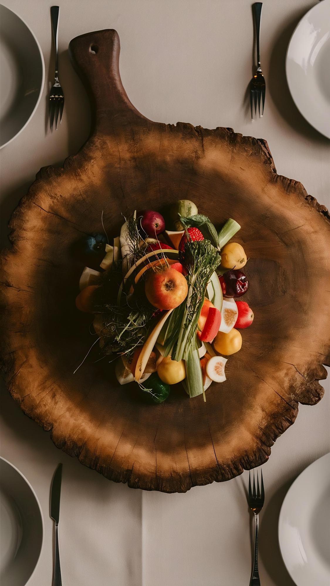 example plated menu on wood table